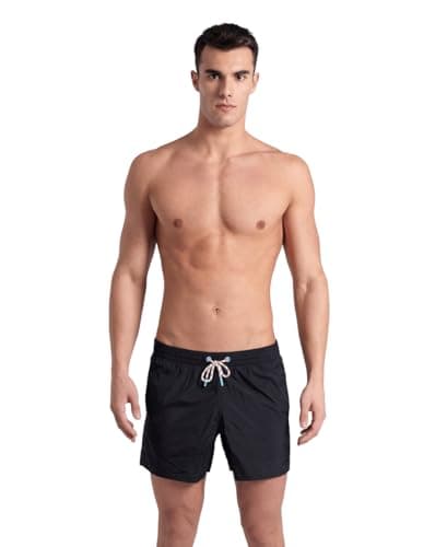 Arena Short de bain homme Icons Solid Team Stripe Noir Blanc