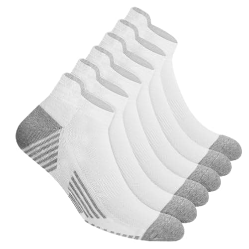 NAVYSPORT Lot de 6 Paires de Socquettes de Sport en Coton Blanc Taille 39-42