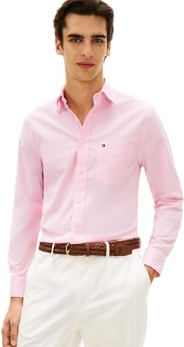 Tommy Hilfiger Chemise légère Oxford Solid pour Homme Rose XL