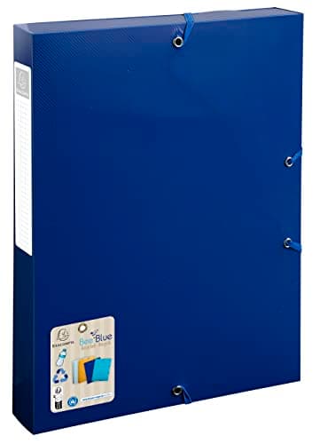 Exacompta Boîte de classement Bee Blue polypropylène recyclé dos 4 cm 25x33 cm Bleu marine
