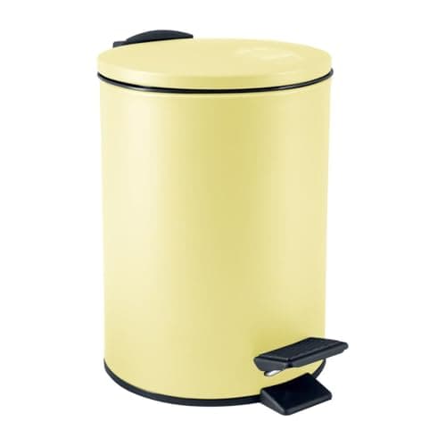 Spirella Poubelle à pédale Adelar Acier mat Jaune mat 3L Fermeture silencieuse Slow Close