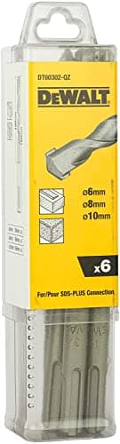 DEWALT Jeu de 6 Forets SDS-PLUS Ø6, 8 et 10 mm Béton DT60302-QZ