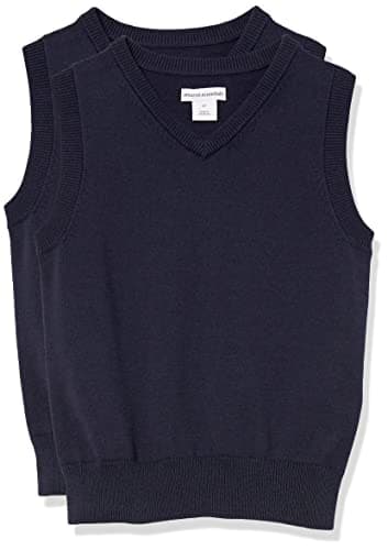 Amazon Essentials Lot de 2 uniformes en coton à col en V pour tout-petit garçon, bleu marine, 2 ans