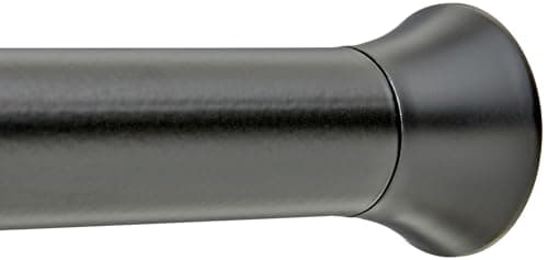 Amazon Basics Tringle de rideau de douche extensible et ajustable, noir, 61 à 91 cm