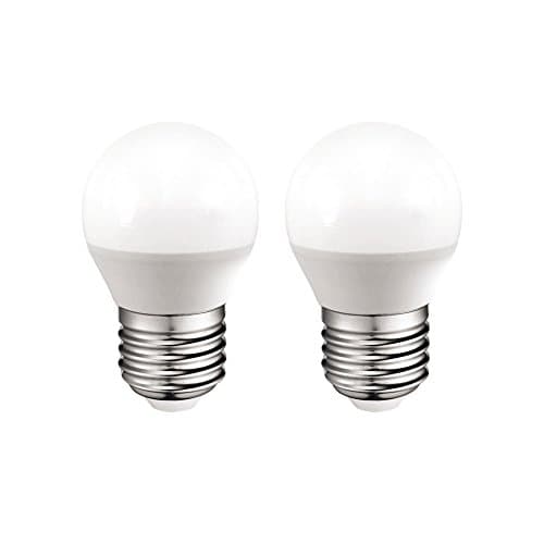 Lot de 2 ampoules sphériques LED E27 6W - Lumière neutre 4200K 470 lm