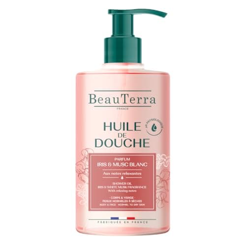 BeauTerra Huile de Douche Corps & Visage 750 ml - Iris & Musc Blanc
