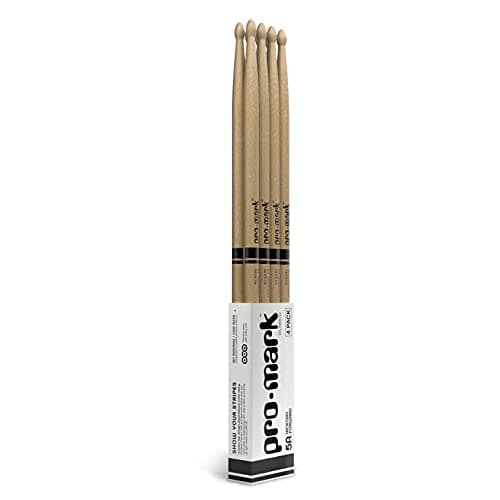 ProMark Baguettes de batterie Classic Forward Hickory 5A Pointe en bois ovale Lot de 3 paires
