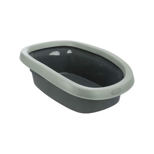 TRIXIE Bac à litière Carlo pour chat – Anthracite/Vert/Gris – 31 x 14 x 43 cm