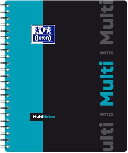 OXFORD Cahier spirale multinotes A4+ 160 pages petits carreaux 5mm avec 3 intercalaires