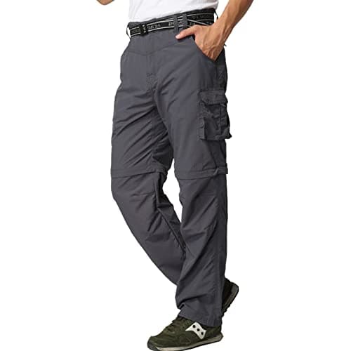 Pantalon de randonnée zippé pour homme Gris Léger Respirant Séchage rapide 42W / 32L