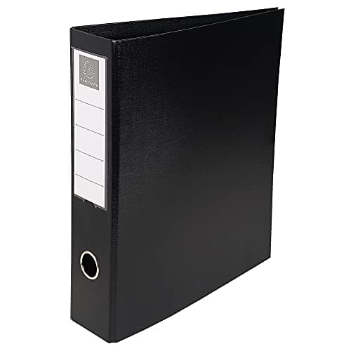 Exacompta Classeur rembordé PVC A4 Maxi Dos 70 mm 4 anneaux en D 50 mm Noir