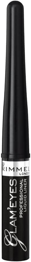 Rimmel - Eyeliner glam'Eyes - Application Facile et Précise - Couleurs intenses - 001 Black glamour - 3,5ml