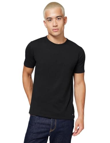 Tommy Hilfiger Um0um03933 Lot de 3 t-Shirts Stretch CN Tee SS pour Homme Noir/Noir/Noir Taille XXL