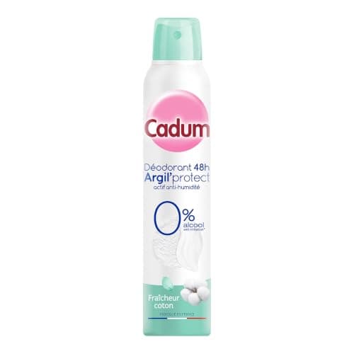 Cadum Déodorant Argil Protect Fraîcheur Coton Lot de 6 x 200 ml