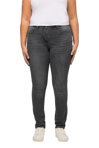 Ulla Popken Jean Skinny Sarah Taille Haute 5 Poches Gris Denim Femme 53W 32L