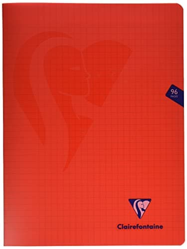 Clairefontaine Cahier Agrafé Rouge 24x32 cm 96 Pages Grands Carreaux