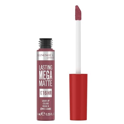 Rimmel London Lasting Mega Matte Rouge à lèvres liquide, longue tenue, hydratant, formule vegan - 900 - Ravishing Rose, 7,4 ml