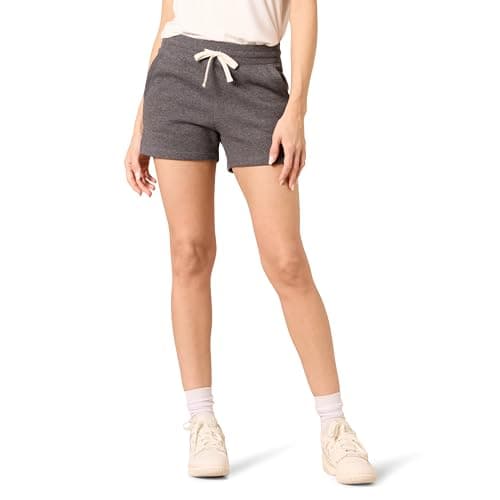 Amazon Essentials Short en Polaire avec Poches pour Femme, Anthracite chiné, Taille XXL