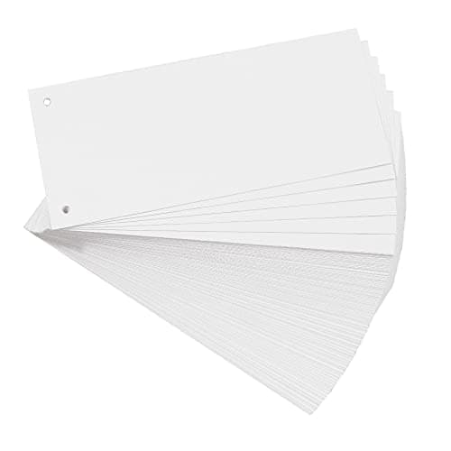 Exacompta 13405B Paquet de 100 fiches intercalaires horizontales 105x240mm Blanc