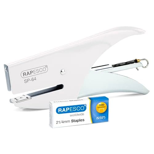 Rapesco Pince-Agrafeuse SP-64 et 1000 Agrafes Type 21/4 mm Blanc