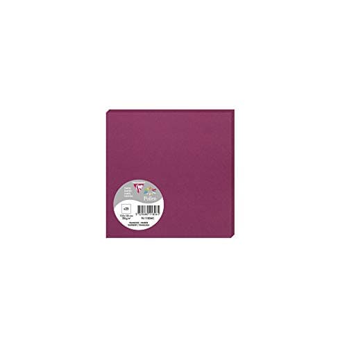Clairefontaine Paquet 25 Cartes Simples Carrées 13,5x13,5cm 210g/m² Framboise
