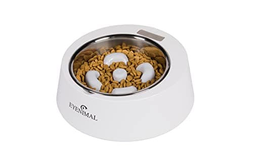Eyenimal Nutri100 Gamelle Anti-Glouton avec Balance Intégrée 500 ml Inox et Noir