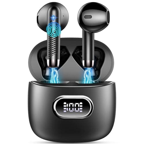 Drsaec Écouteurs Bluetooth 5.3 Sans Fil Sport Écran LED IP7 Noir