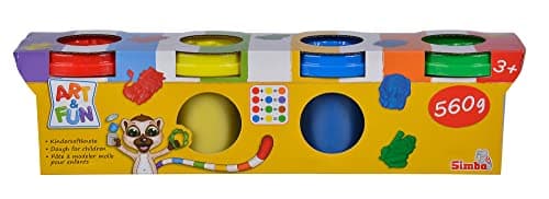 Simba Art & Fun Set de Pâte à Modeler 560g - 4 Pots Multicolores
