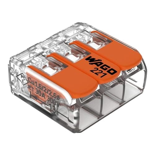 WAGO Borne à 3 conducteurs 6mm² avec levier 221-613 - Boîte de 30 pièces