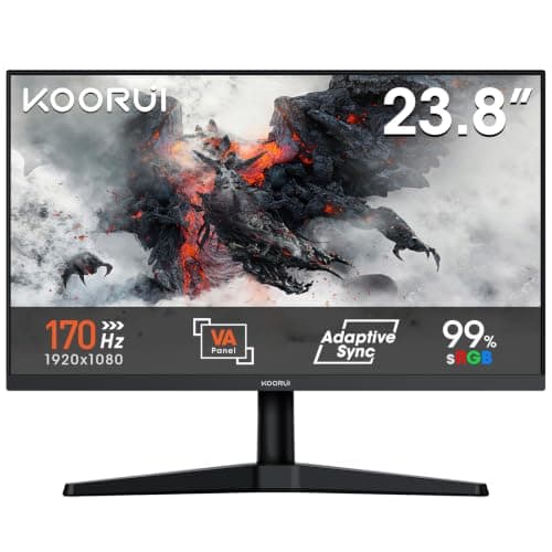 KOORUI Écran PC Gamer 24 Pouces 170Hz FHD Adaptive Sync HDMI VESA