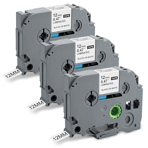 Thboxes 3x Ruban pour étiqueteuse Brother Tze-231 12mm
