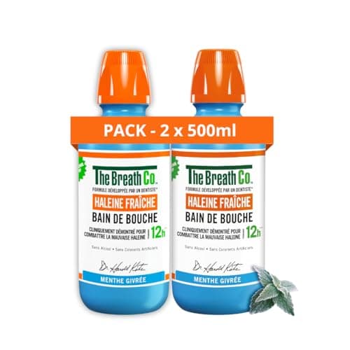The Breath Co. Bain de Bouche sans Alcool - Menthe Givrée - 2x500ml
