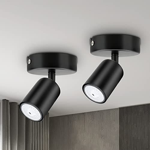 Dehobo Spot Plafonnier GU10 Orientable Noir Mat Lot de 2