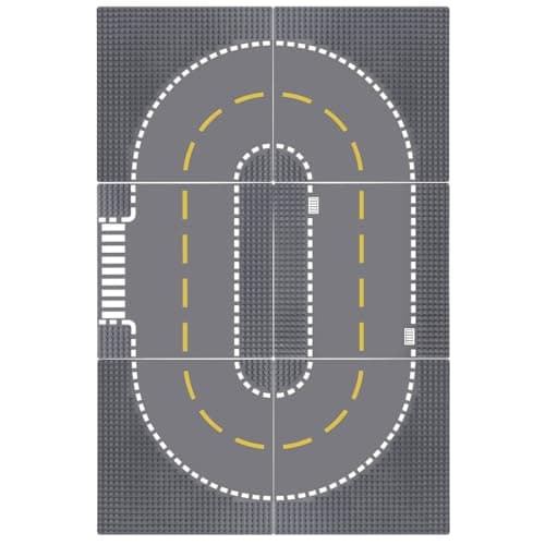 Lekebaby Lot de 6 Plaques de Base pour Autoroute de Ville Grise 25.5x25.5cm