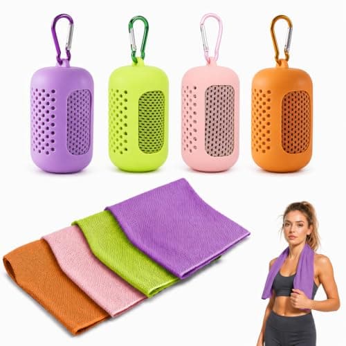 Haoutdory Lot de 4 Serviettes Rafraîchissantes Microfibre 30 x 90 cm avec Étui
