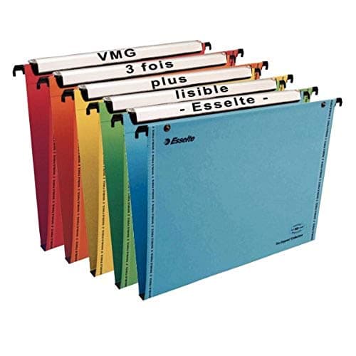 Esselte Lot de 25 Dossiers Suspendus Verticaux A4 VisioPlus Coloris Assortis