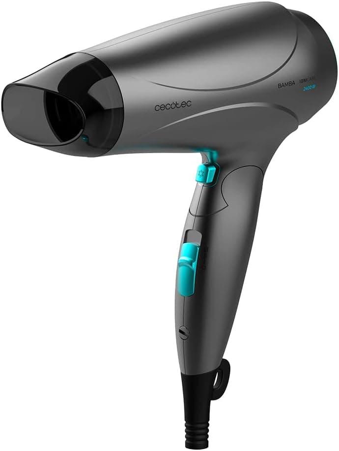 Cecotec Sèche-cheveux compact Bamba IoniCare Power&Go, 2400 W de puissance, moteur à courant continu, fonction ionisante, débit d'air élevé, fonction d'air froid, HairCare