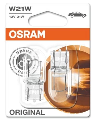 Osram 7505-02B Lampes Matériel d'Origine dans une Emballage Transparente Catégorie ECE W21W, 580/383 W, Blister de 2 Pièces