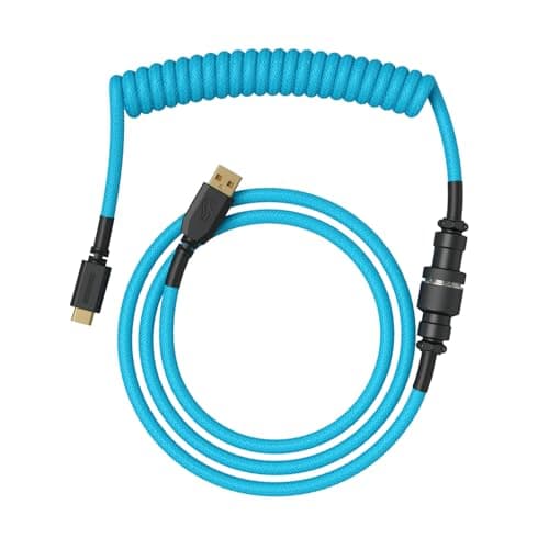 Glorious Câble clavier gaming USB-A vers USB-C spiralé Electric Blue