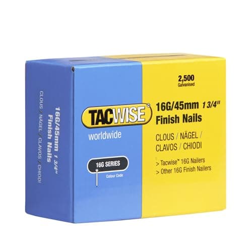 Tacwise 0297 Clous de Finition Galvanisés de Type 16G / 45 mm, Lot de 2500