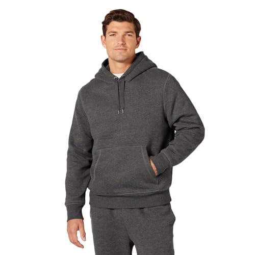 Amazon Essentials Sweat à Capuche avec Doublure Sherpa Homme, Charbon Chiné, S