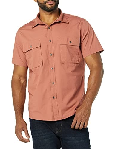 Amazon Essentials Chemise utilitaire manches courtes slim fit homme Argile M