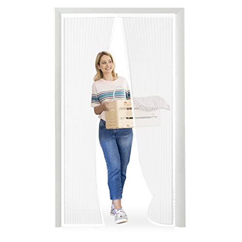 Moustiquaire de porte magnétique sur mesure 130 x 210 cm Blanc