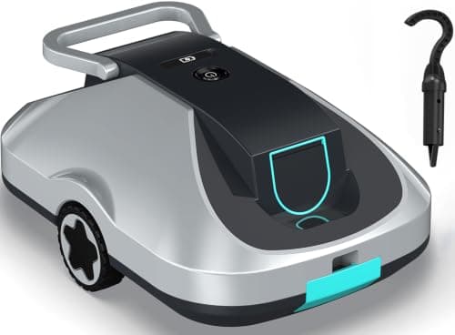 Robot Piscine sans Fil, Robot aspirateur Piscine sans Fil, 200Min d’Autonomie, Retour Automatique, Filtration Ultra-Fine, Navigation Intelligente, Compact et Portable pour Piscines Hors Sol 232 m²