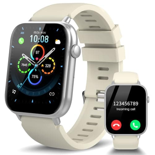 Montre Connectée STECEi Homme Femme Appel Bluetooth Écran 1,85 Blanc