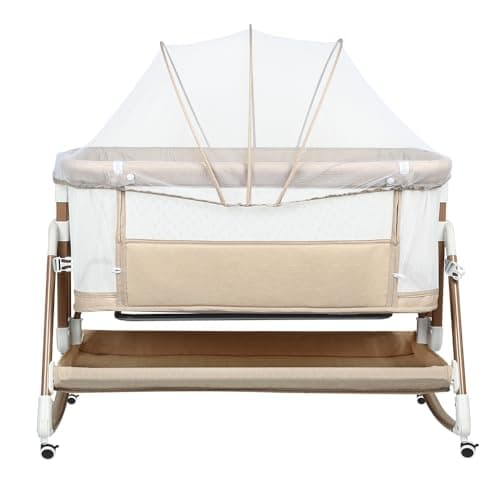 OHMG Berceau Cododo 3 en 1 Pliable 0-36 Mois Blanc Cassé