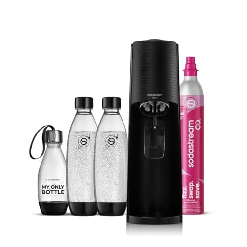 Sodastream Machine à Soda TERRA Noire avec 2 bouteilles et cylindre