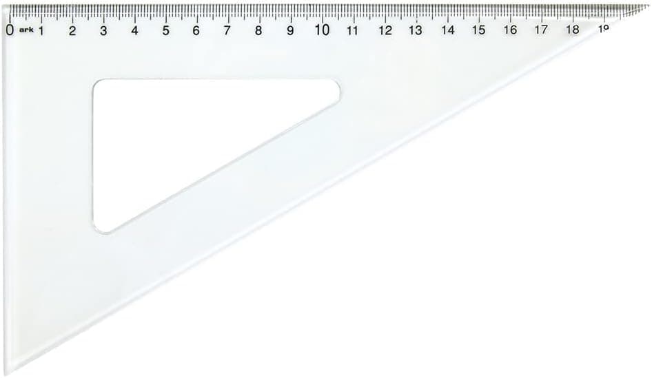 WAYTEX 931242 Equerre plastique 21 cm 60° Equerre transparente graduation cm et mm pour bureau école et loisirs créatifs