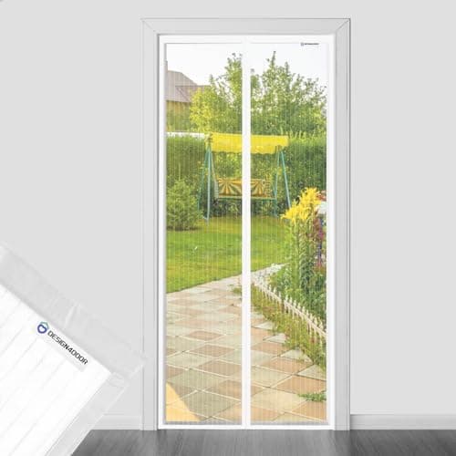 DESIGN4DOOR Moustiquaire Magnétique pour Porte Fenêtre 140x230 Blanc