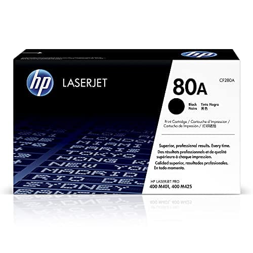 HP 80A CF280A Toner Noir Authentique pour LaserJet Pro M401 et M425